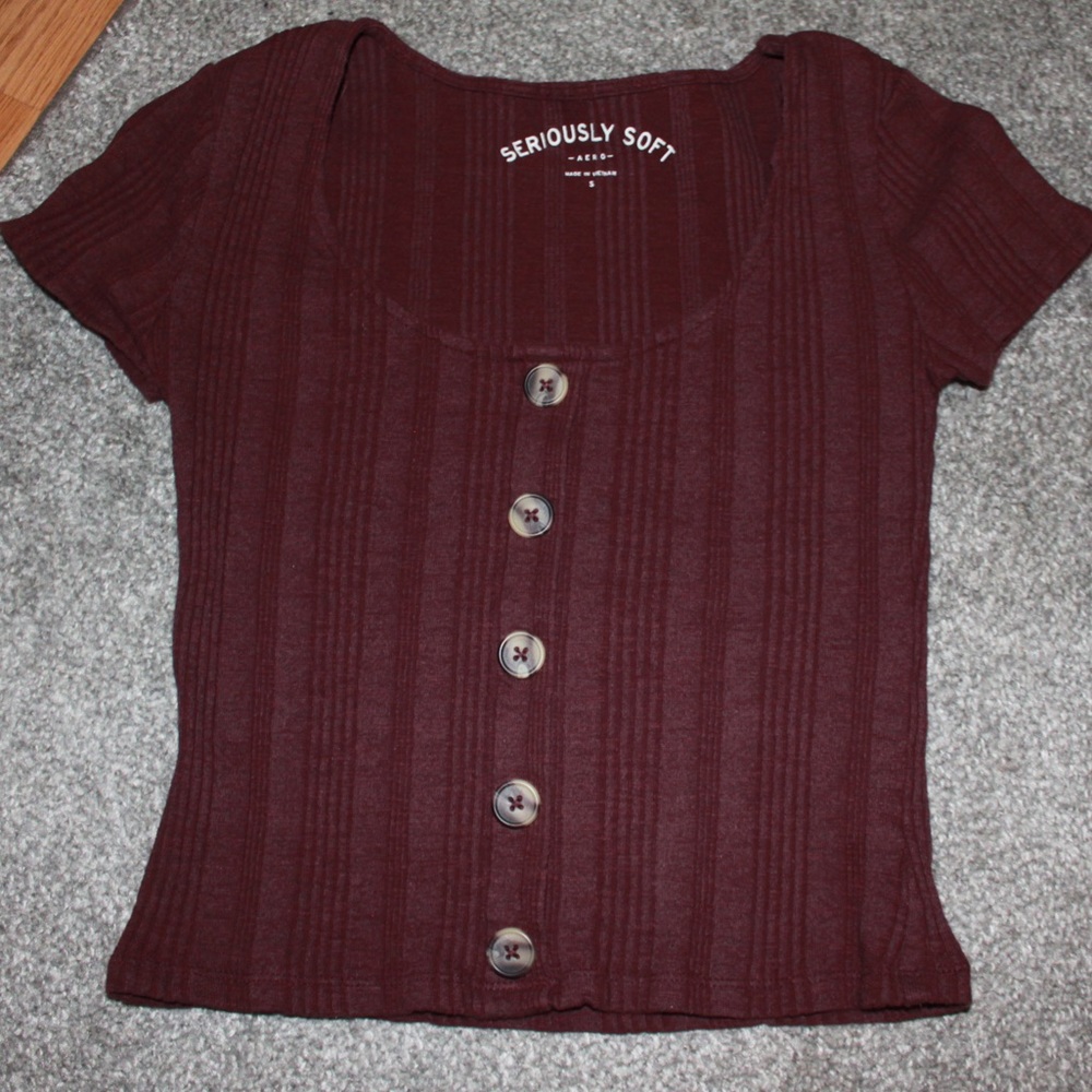 Purple crop top with buttons (non functional)
